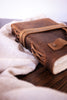 Espresso Leather Journal with Handmade Pages - Whiskey Skies - TAG