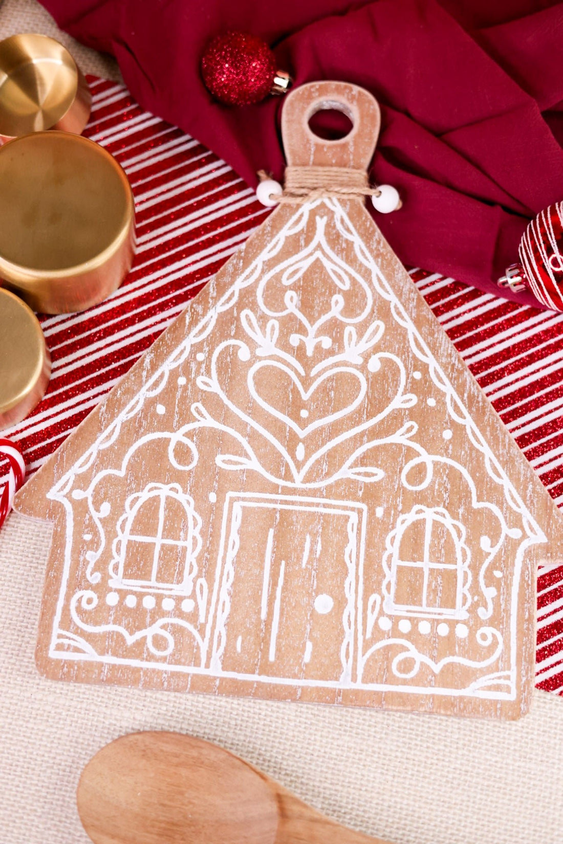 Etched Wooden Gingerbread House Decorative Trays (2 Styles) - Whiskey Skies - SPECIAL T IMPORTS INC