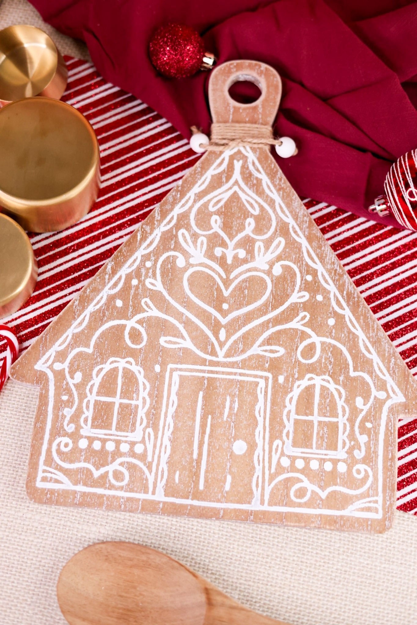 Etched Wooden Gingerbread House Decorative Trays (2 Styles) - Whiskey Skies - SPECIAL T IMPORTS INC