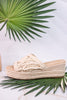 Eureka Ivory Macrame Slide Wedges - Whiskey Skies - VOLATILE