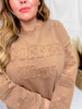 Evelyn Embossed Coffee Sweater - Whiskey Skies - JADYK