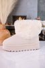 Everlie Faux Fur Lined Bootie in Cream - Whiskey Skies - VERY G