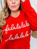 Falalalala Letter Embroidery Holiday Sweater - Whiskey Skies - AND THE WHY