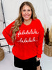 Falalalala Letter Embroidery Holiday Sweater - Whiskey Skies - AND THE WHY