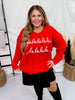 Falalalala Letter Embroidery Holiday Sweater - Whiskey Skies - AND THE WHY