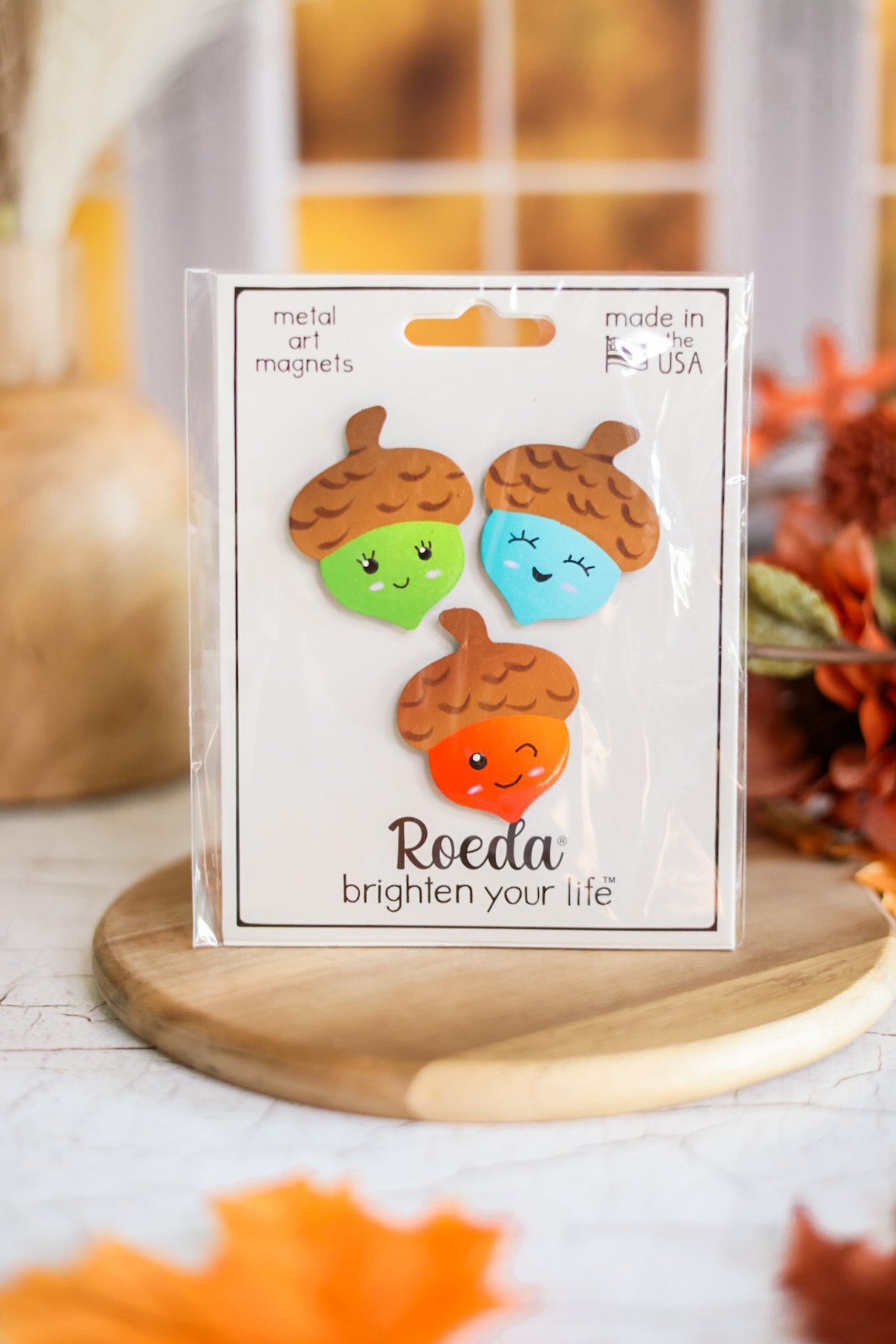 Fall Acorn Magnets S/3 - Whiskey Skies - ROEDA STUDIO