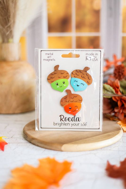 Fall Acorn Magnets S/3 - Whiskey Skies - ROEDA STUDIO