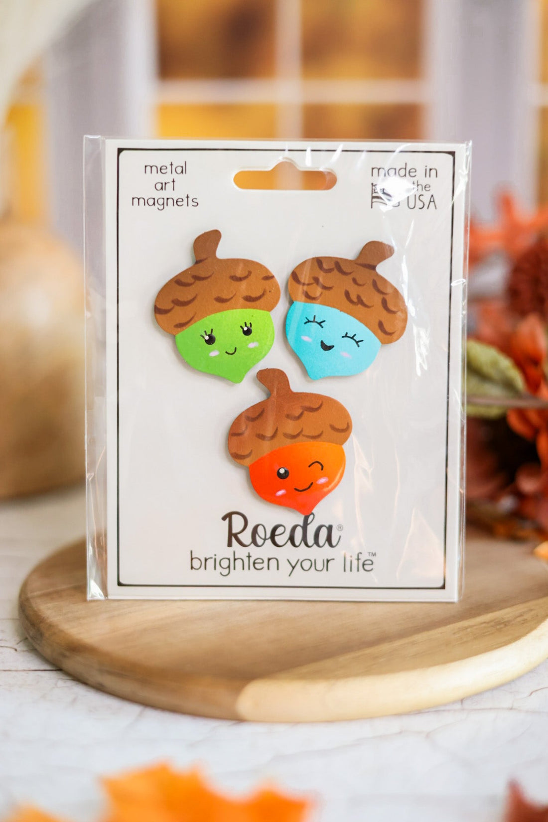 Fall Acorn Magnets S/3 - Whiskey Skies - ROEDA STUDIO