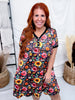 Fall Floral Print Loungewear Night Dress - Whiskey Skies - SHIRLEY & STONE