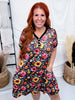 Fall Floral Print Loungewear Night Dress - Whiskey Skies - SHIRLEY & STONE