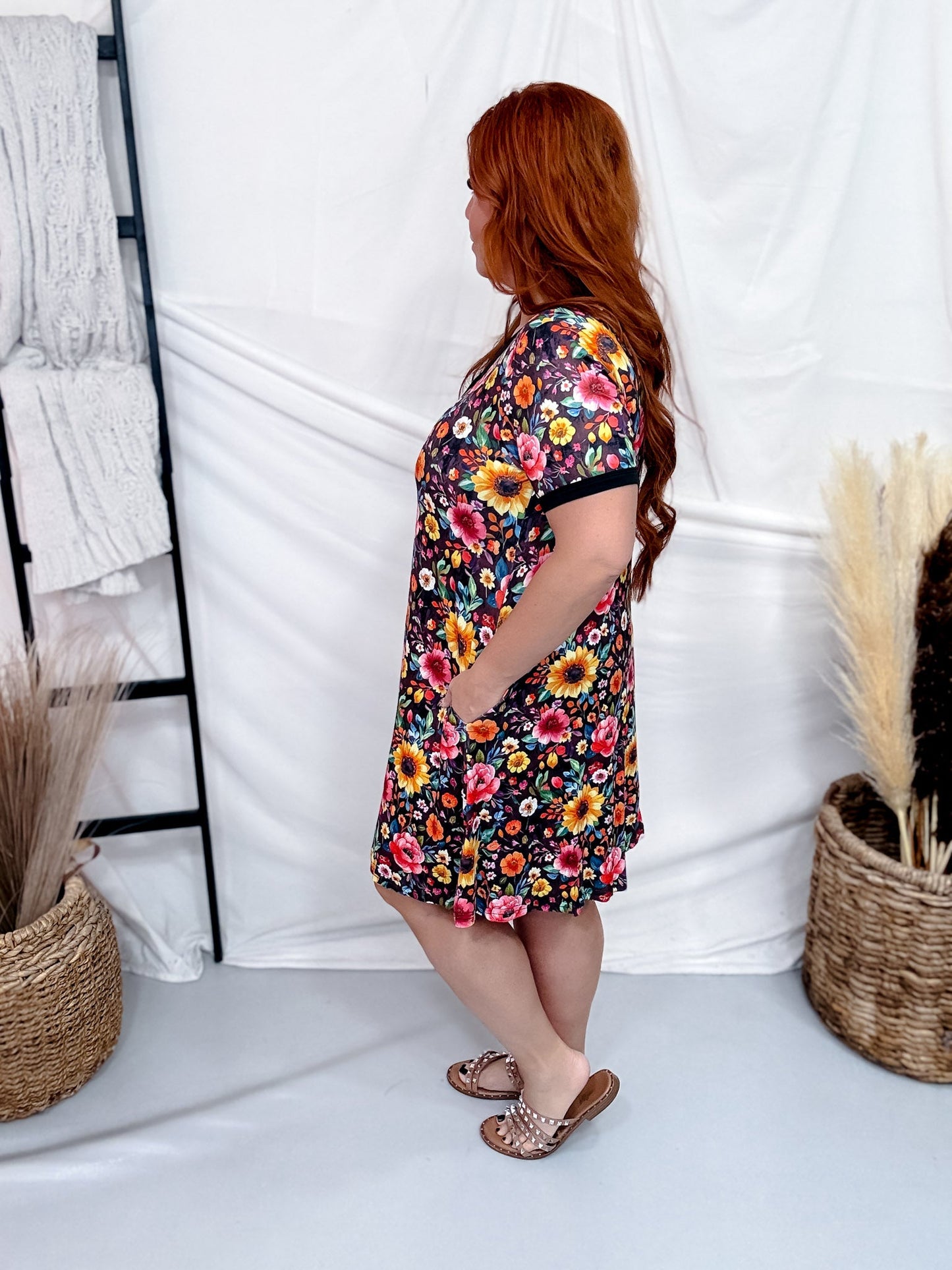 Fall Floral Print Loungewear Night Dress - Whiskey Skies - SHIRLEY & STONE