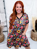 Fall Floral Print Loungewear Night Dress - Whiskey Skies - SHIRLEY & STONE
