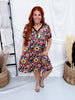 Fall Floral Print Loungewear Night Dress - Whiskey Skies - SHIRLEY & STONE