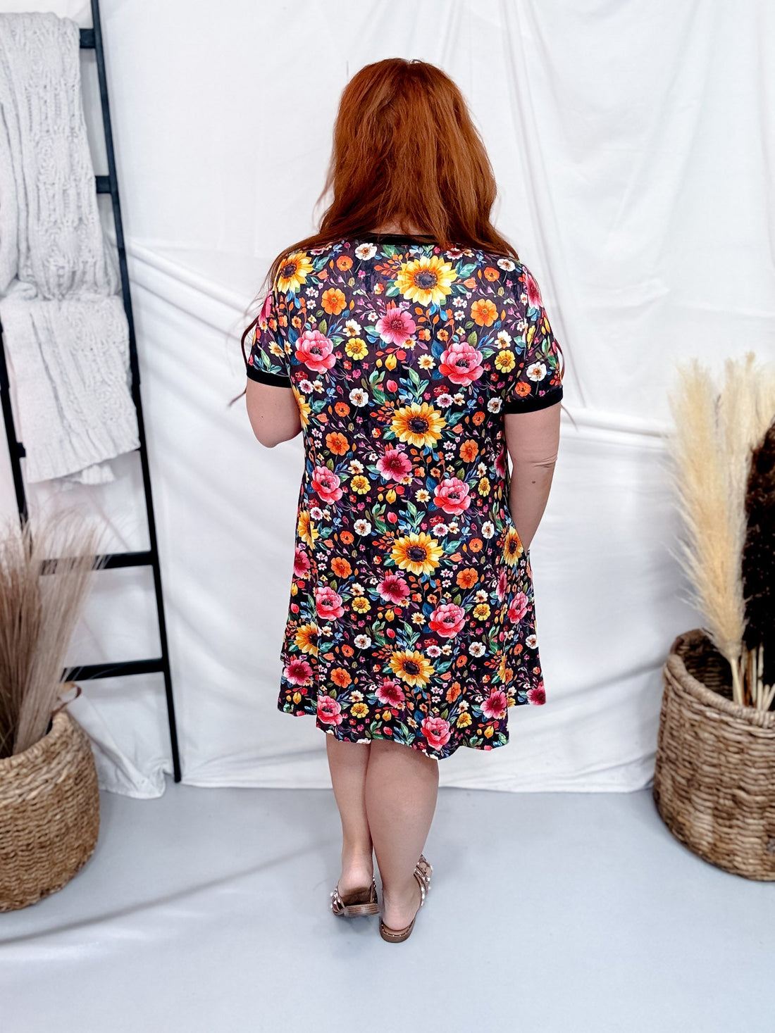 Fall Floral Print Loungewear Night Dress - Whiskey Skies - SHIRLEY & STONE