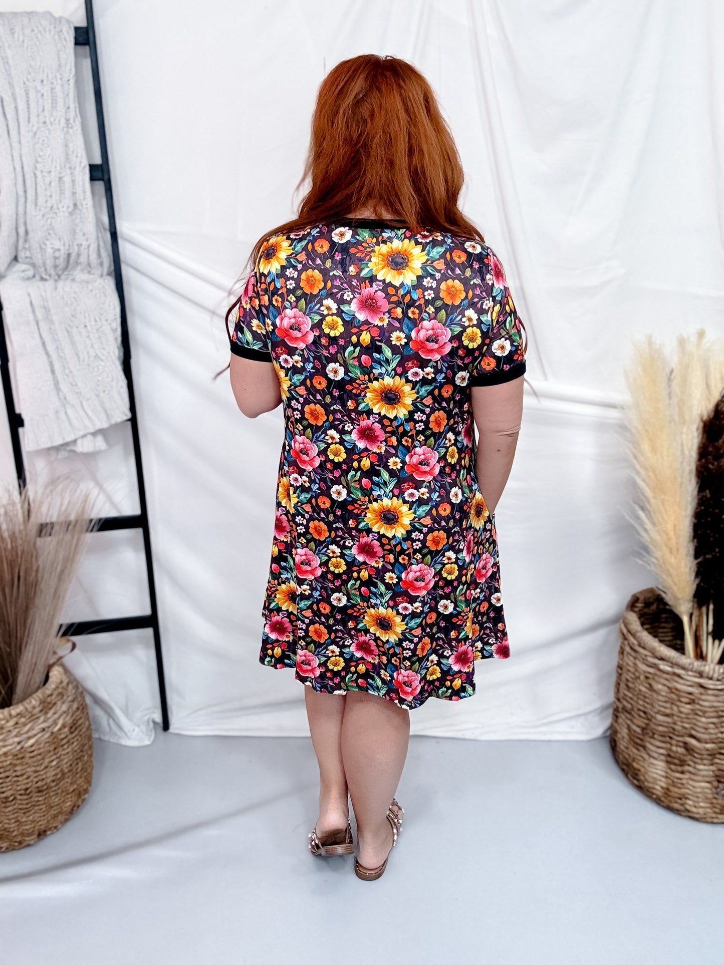 Fall Floral Print Loungewear Night Dress - Whiskey Skies - SHIRLEY & STONE