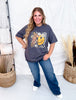 Fall Floral Smile Short Sleeve Graphic Tee - Whiskey Skies - JOCO INK GRAPHIC APPAREL