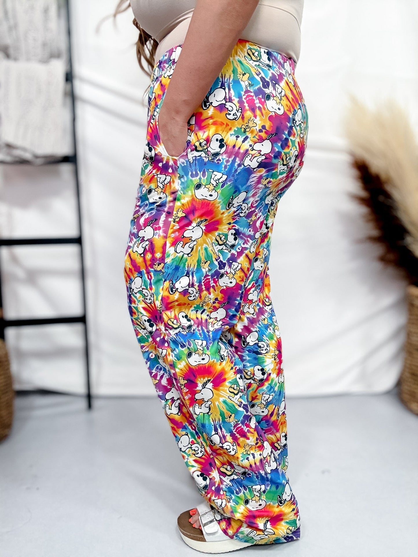 "Far Out" Licensed Snoopy Groovy Loungewear Pants - Whiskey Skies - BRIEF INSANITY