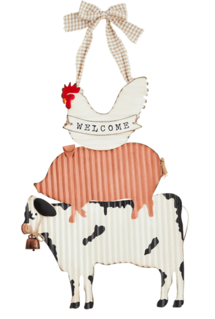 Farm Animal Door Hanger - Whiskey Skies - MUD PIE