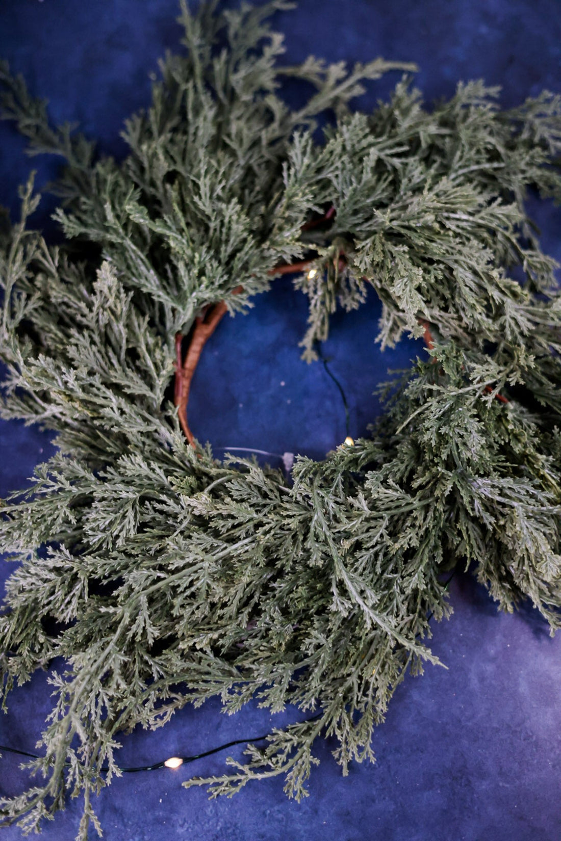 Faux Dark Green Juniper Candle Ring - Whiskey Skies - WT COLLECTION