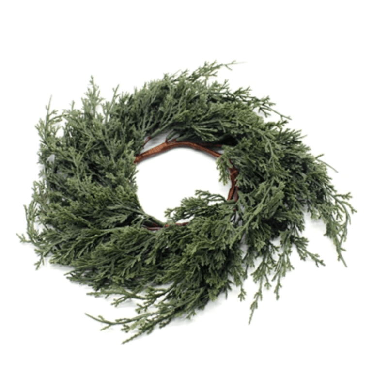 Faux Dark Green Juniper Candle Ring - Whiskey Skies - WT COLLECTION