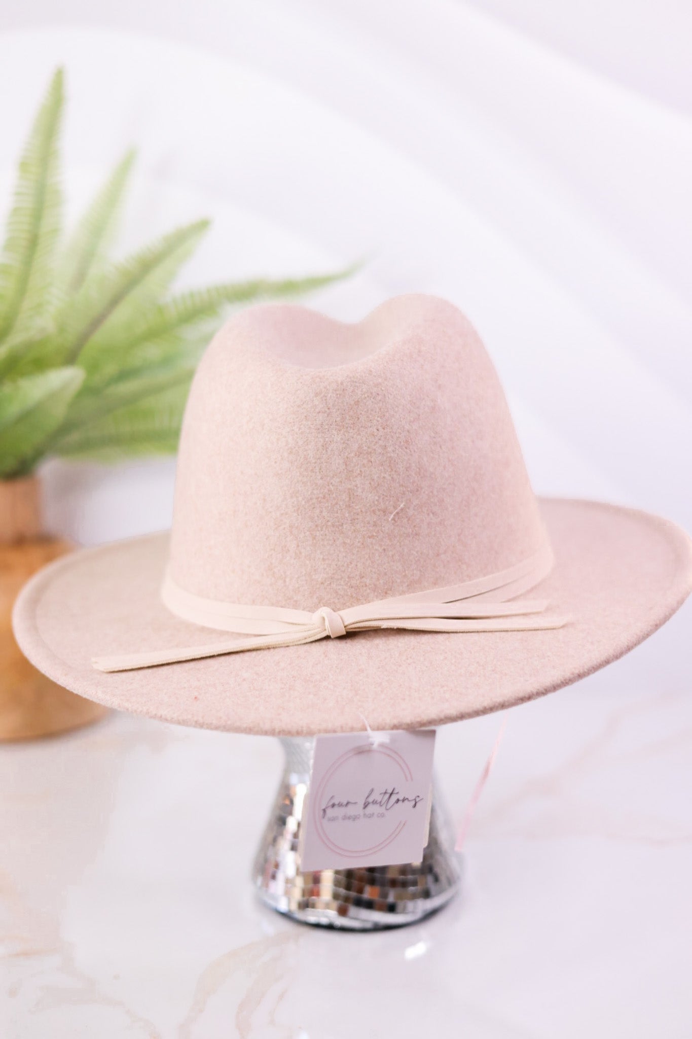 Faux Felt Fedora With Double Wrap Band - Whiskey Skies - SAN DIEGO HAT COMPANY