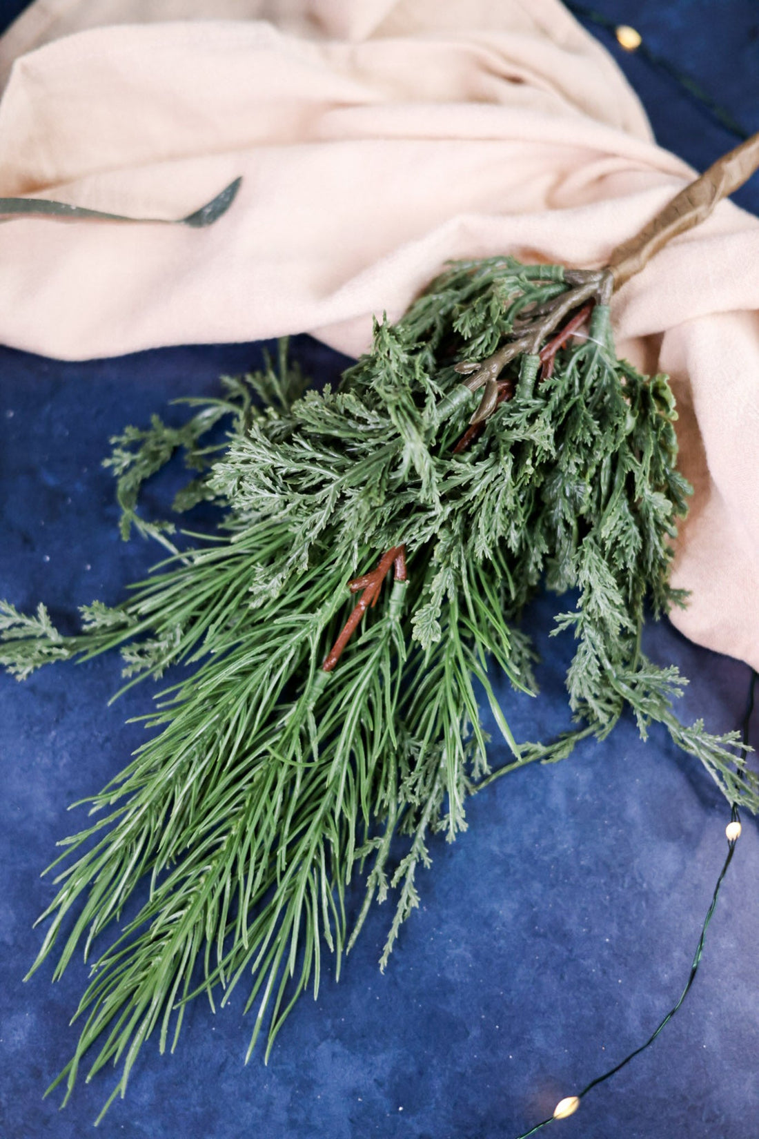 Faux Juniper & Pine Pick - Whiskey Skies - WT COLLECTION