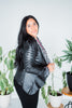 Faux Leather & Leopard Open Blazer - Whiskey Skies - HEIMISH