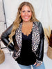 Faux Leather & Leopard Open Blazer - Whiskey Skies - HEIMISH