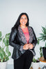 Faux Leather & Leopard Open Blazer - Whiskey Skies - HEIMISH