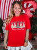 Faux Pearl Christmas Trees Graphic T-Shirt - Whiskey Skies - JOCO INK GRAPHIC APPAREL