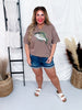 Faux Rhinestone Bass Graphic Tee - Whiskey Skies - THE LATTIMORE CLAIM