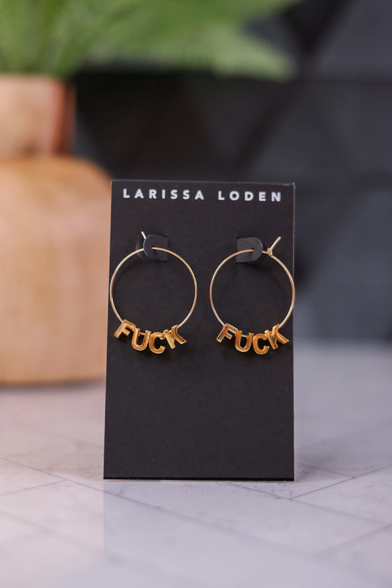 F*ck Gold Earrings - Whiskey Skies - LARISSA LODEN