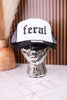 "Feral" Black & White Print Trucker Hat - Whiskey Skies - 1/2 PENNY WHOLESALE