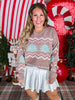 Festive Fluffy Christmas Tree Sweater In Gingerbread - Whiskey Skies - ADORA