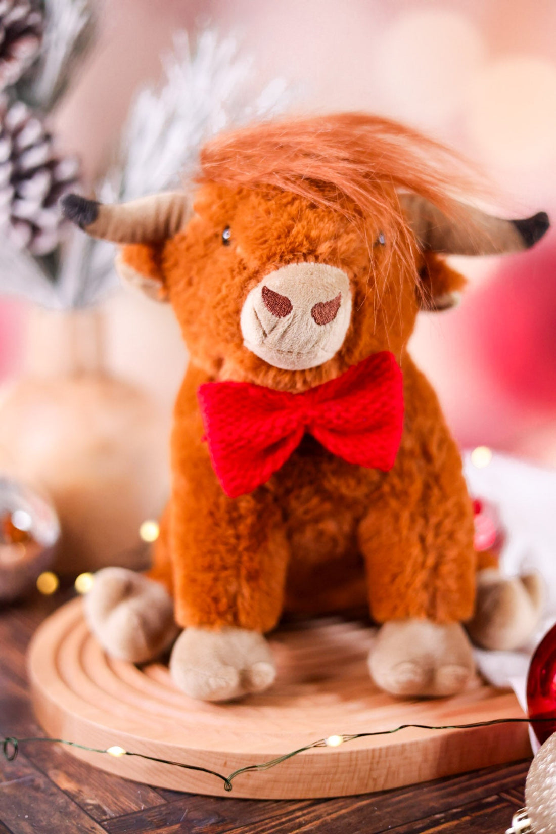 Festive Highland Cow Tabletop Sitter - Whiskey Skies - HANNA'S HANDIWORKS