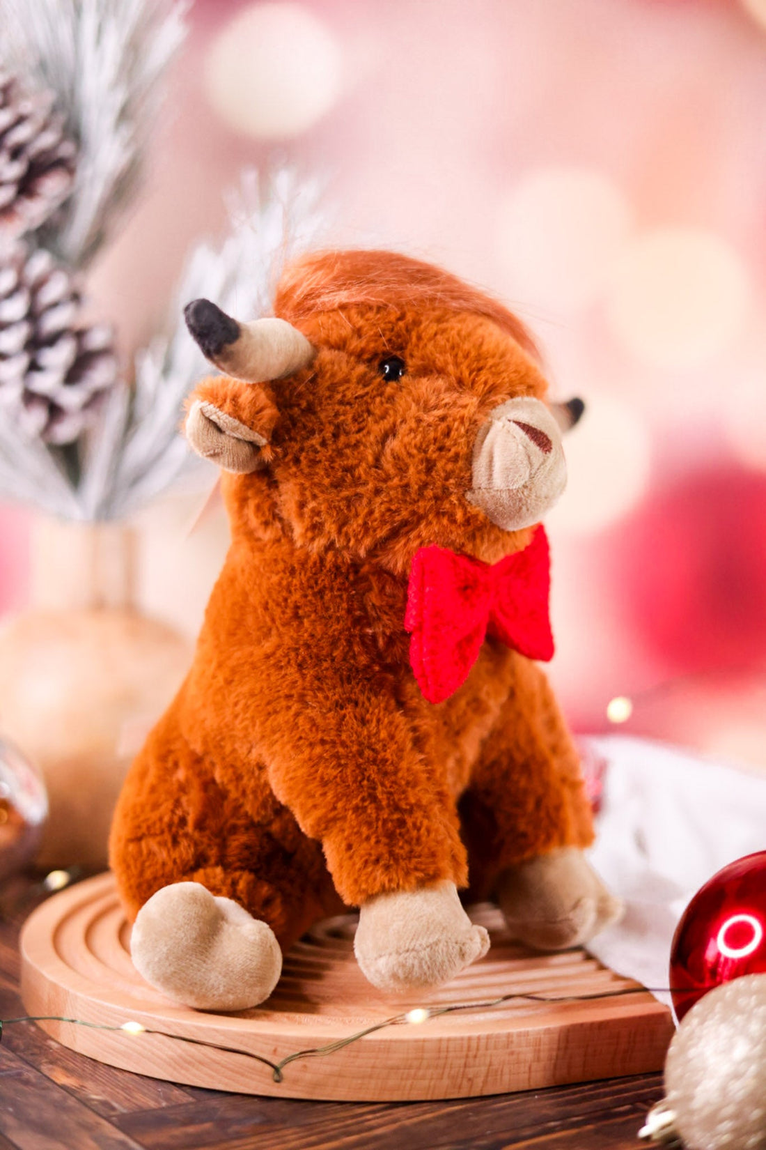 Festive Highland Cow Tabletop Sitter - Whiskey Skies - HANNA'S HANDIWORKS