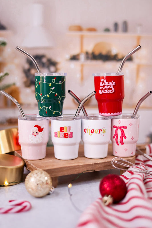 Festive Holiday 2oz Mini Tumblers (6 Styles) - Whiskey Skies - THE DARLING EFFECT