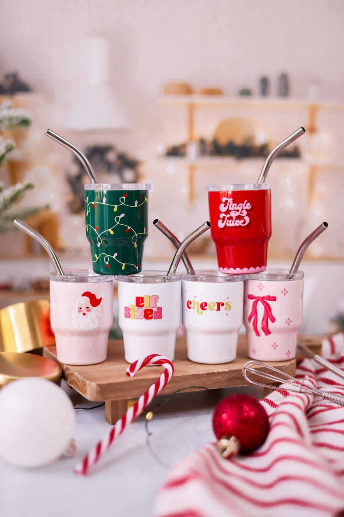 Festive Holiday 2oz Mini Tumblers (6 Styles) - Whiskey Skies - THE DARLING EFFECT