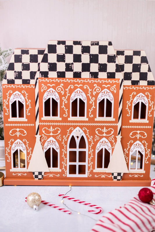 Festive Holiday House Wooden Cutout - Whiskey Skies - ADAMS & CO