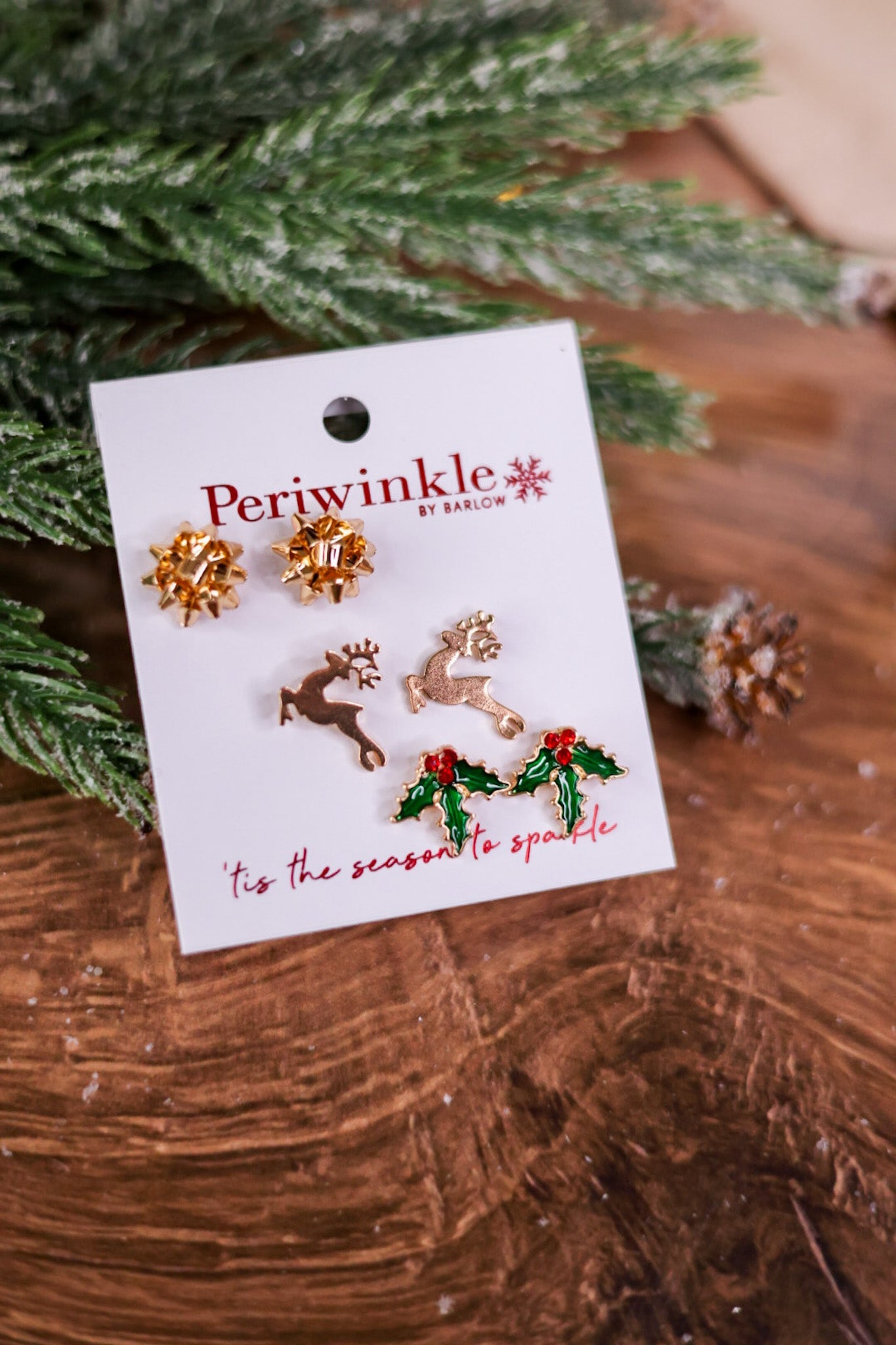 Festive Holiday Icon Earrings (Set of 3) - Whiskey Skies - PERIWINKLE BY BARLOW