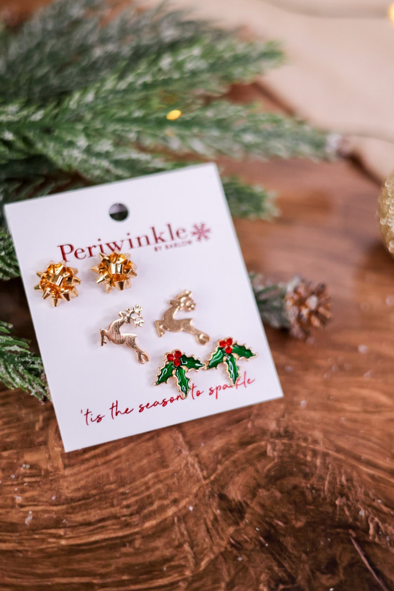 Festive Holiday Icon Earrings (Set of 3) - Whiskey Skies - PERIWINKLE BY BARLOW