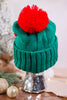 Festive Knit Beanie with Multicolored Pom Poms - Whiskey Skies - COCO + CARMEN