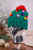 Festive Knit Beanie with Multicolored Pom Poms - Whiskey Skies - COCO + CARMEN