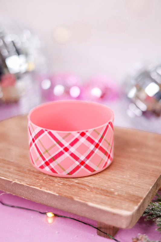 Festive Plaid Silicone Tumbler Boot - Whiskey Skies - THE DARLING EFFECT