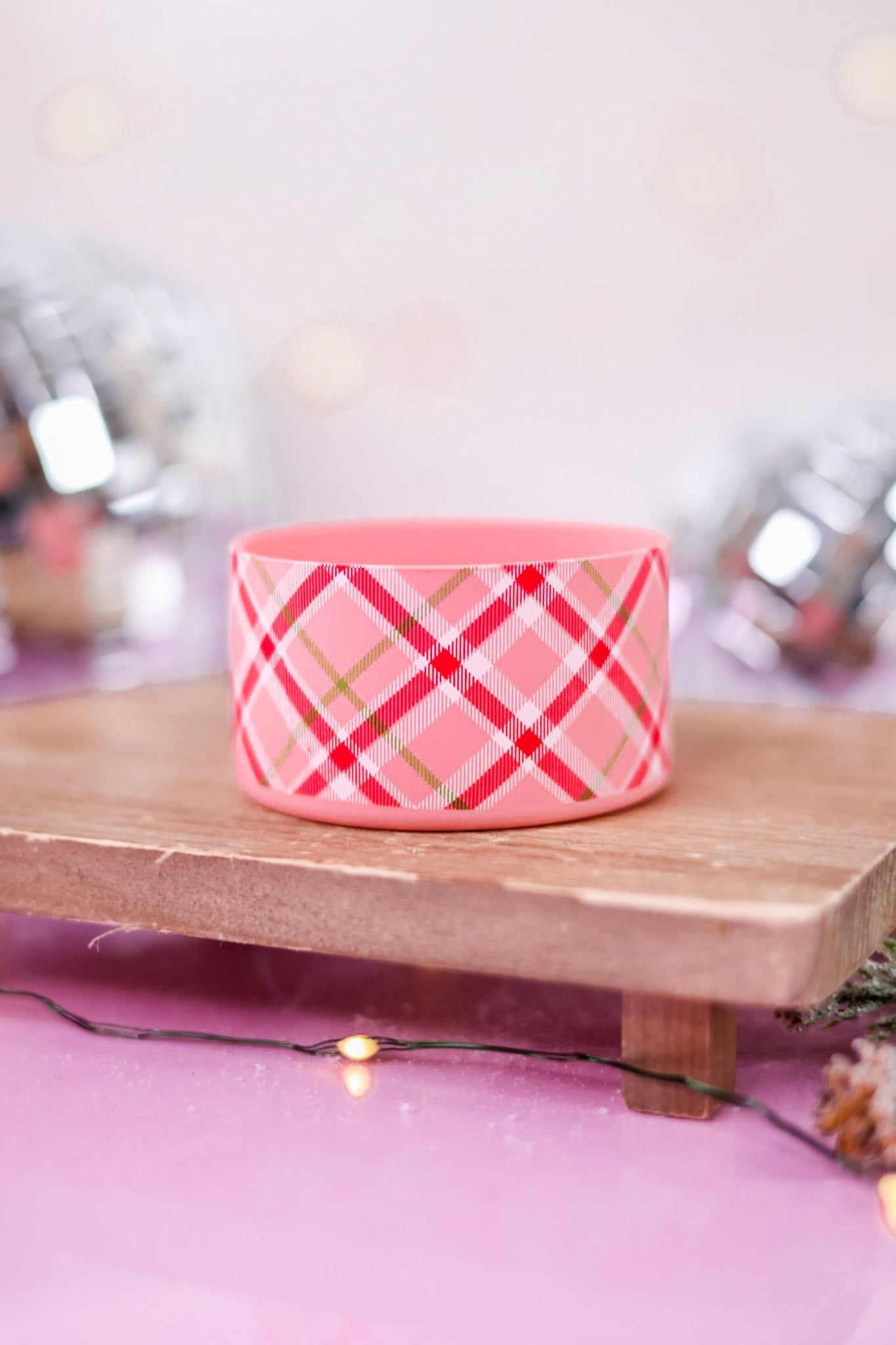 Festive Plaid Silicone Tumbler Boot - Whiskey Skies - THE DARLING EFFECT