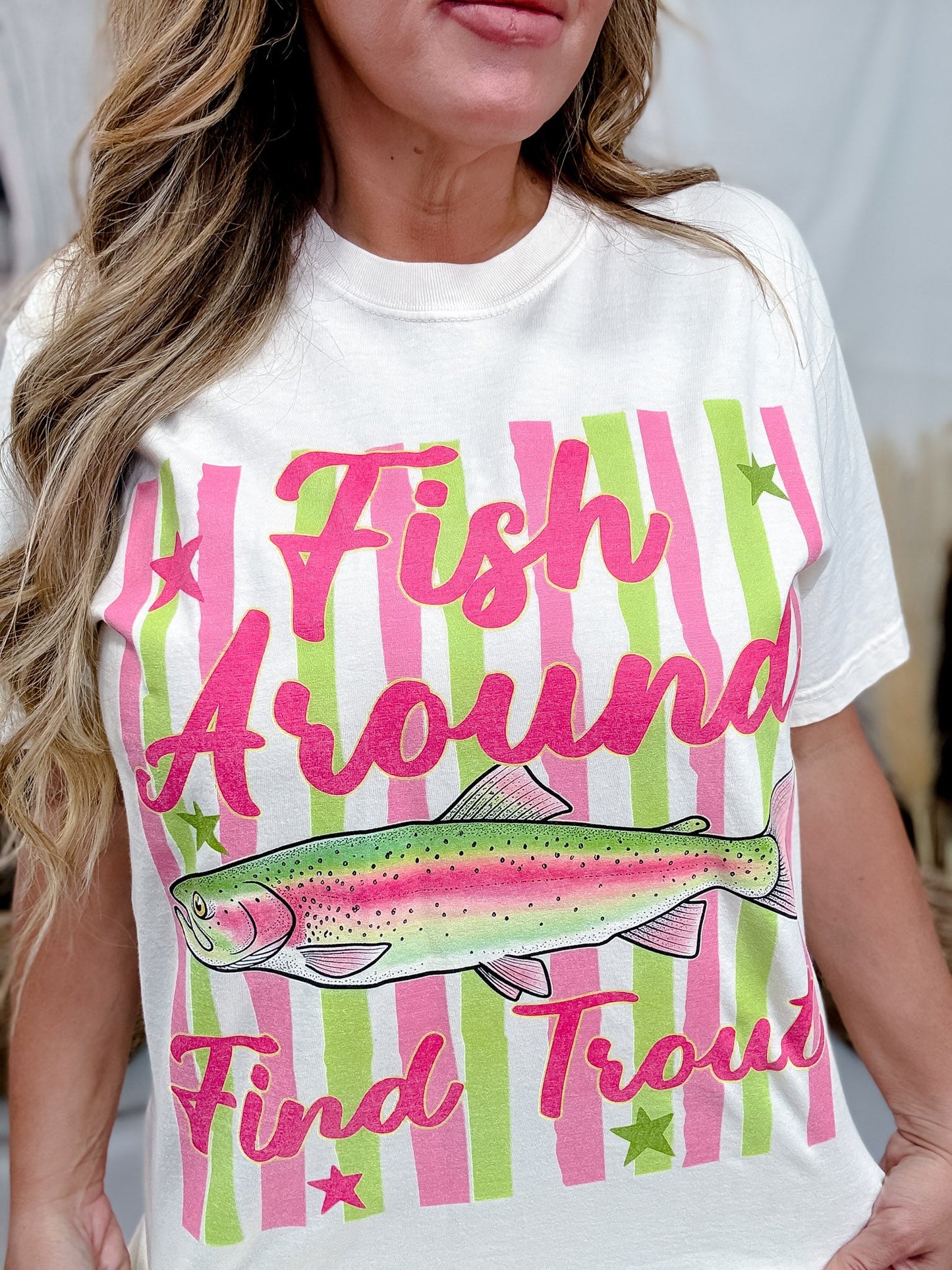 Fish Around & Find Trout Short Sleeve Graphic Tee - Whiskey Skies - GLAIME