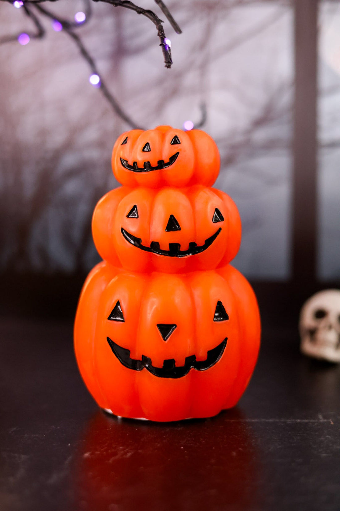 Flameless LED Happy Pumpkin - Whiskey Skies - TAG