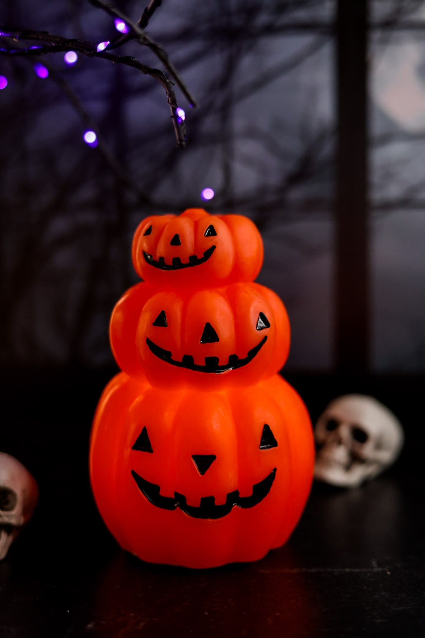 Flameless LED Happy Pumpkin - Whiskey Skies - TAG