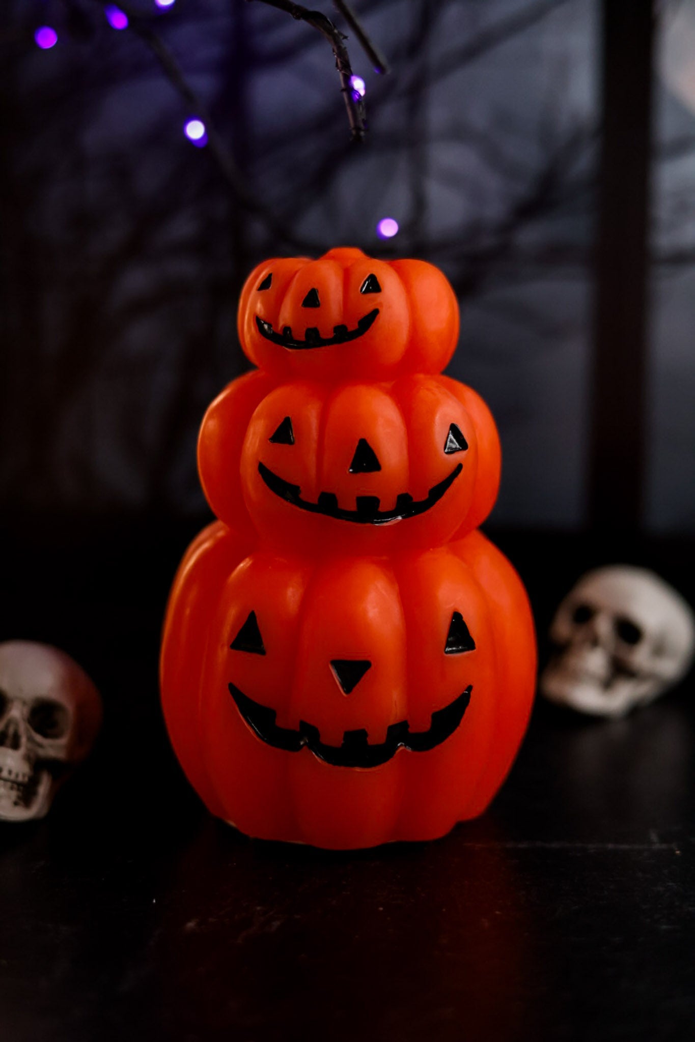 Flameless LED Happy Pumpkin - Whiskey Skies - TAG