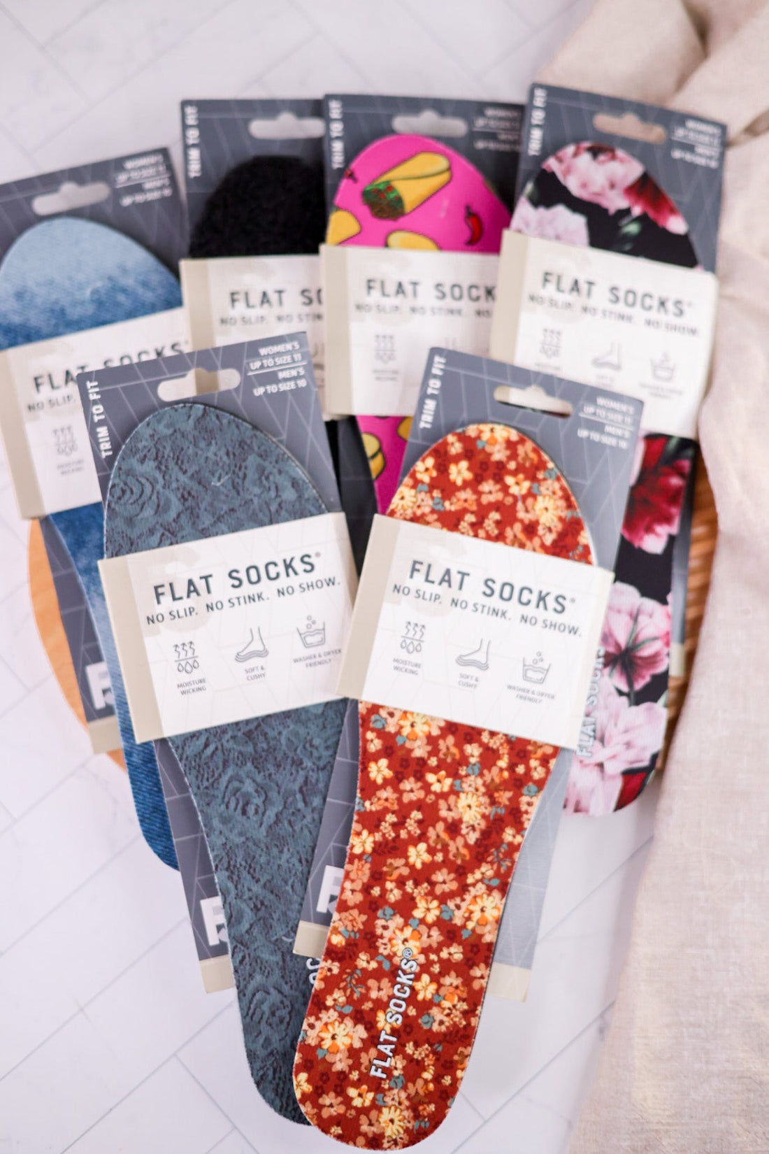 Flat Socks (6 Styles) - Whiskey Skies - FLAT SOCKS